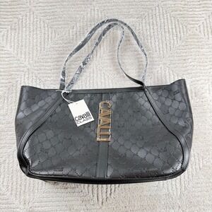 Cavalli Class Sandra Shopper Tote Bag Women's Large Black NWT Luxury Minimalist